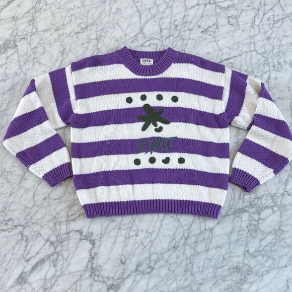 Vintage 90’s Y2K Esprit Chunky Knit Sweater Striped Womens S/M - Picture 1 of 6